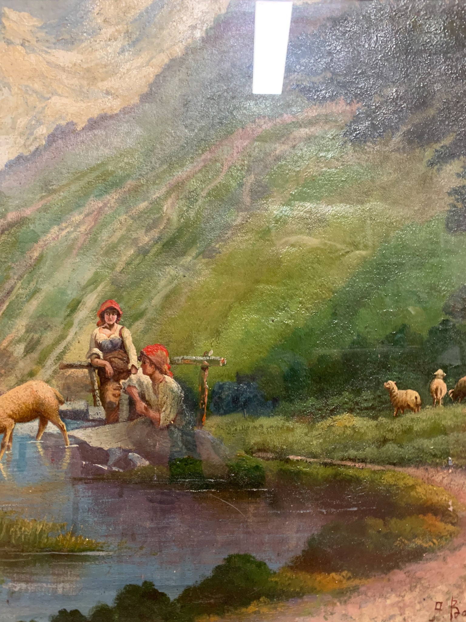 Oil Painting on Double Canvas by Arnaldo Bartoli 1950s