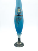 Vaso in Vetro Azzurro con Decorazioni e Cameo