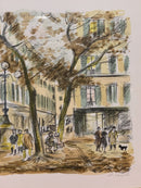 Litografia di Paesaggio Cittadino di Michele Cascella Anni 50