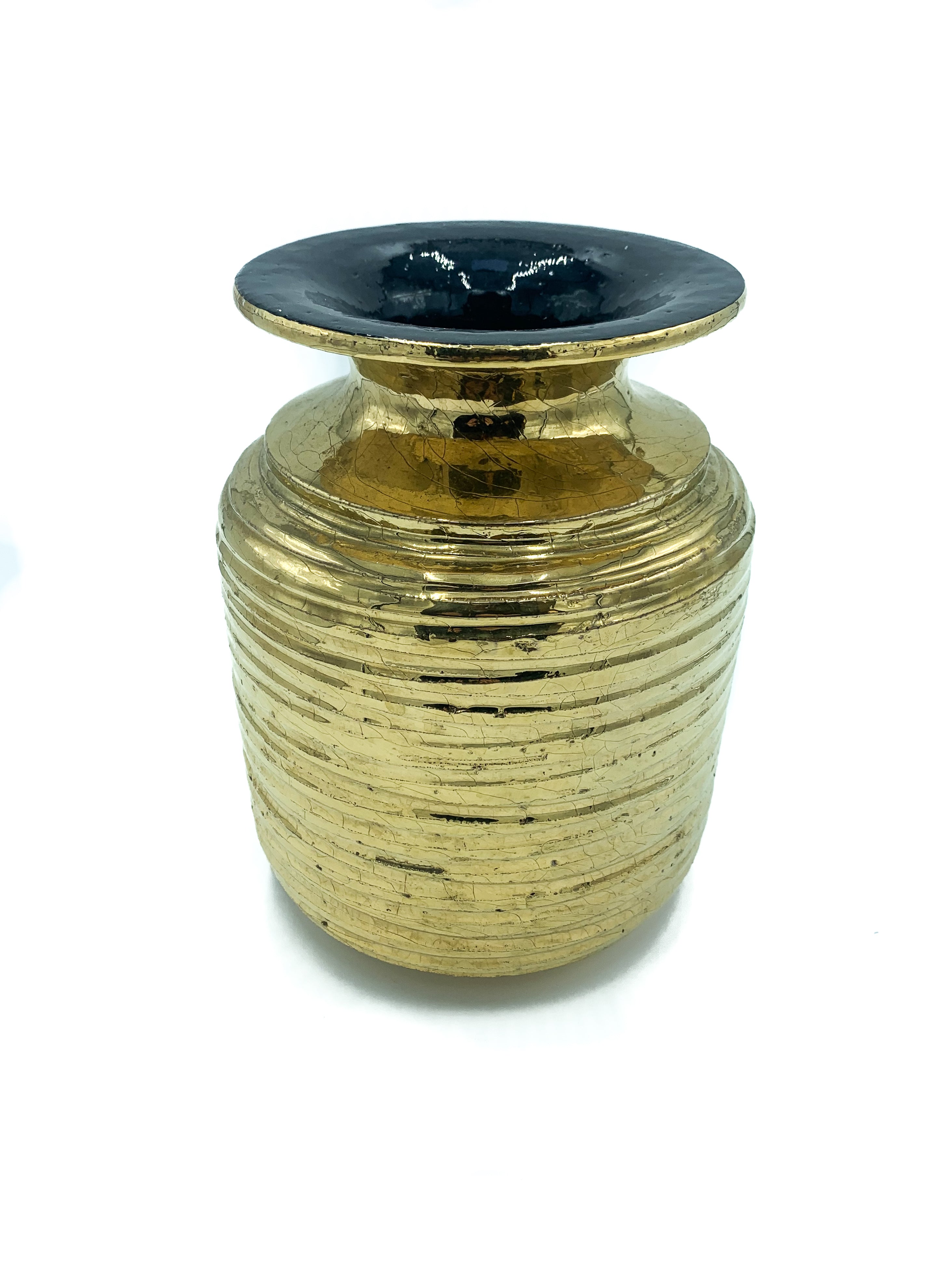 Coppia di Vasi Dorati in Ceramica 1980