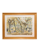 Litografia di Paesaggio Cittadino di Michele Cascella Anni 50