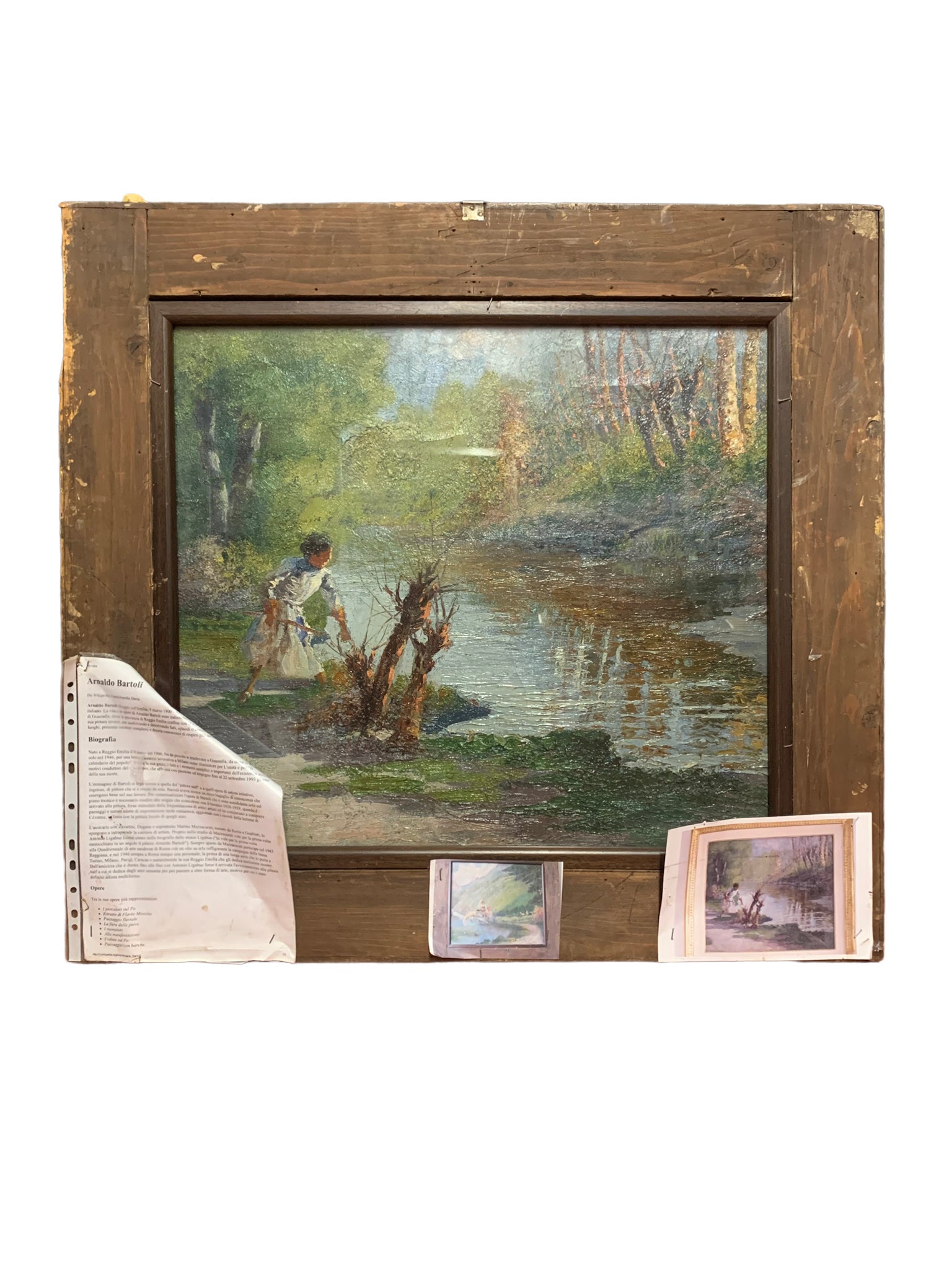 Oil Painting on Double Canvas by Arnaldo Bartoli 1950s