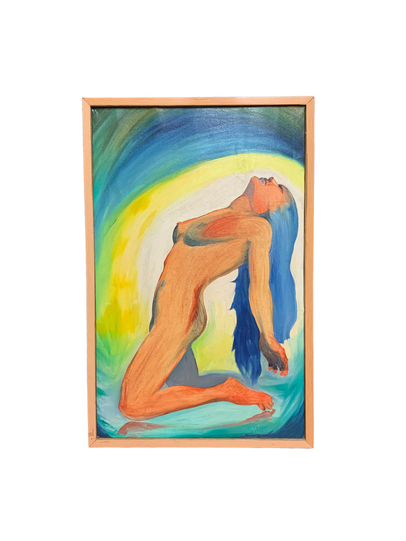 Dipinto Olio su Tela di Nudo di Donna Anni 90