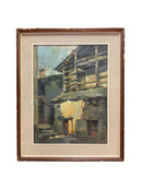 Pair of oil paintings on canvas depicting Canobbio by Antonio Curti from the 1950s