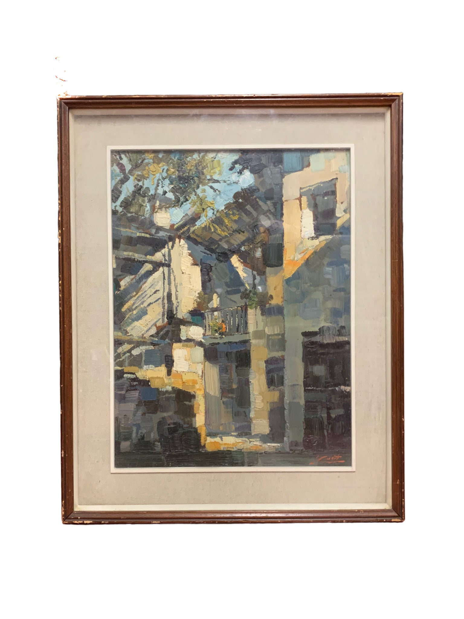 Coppia di Dipinti Olio su Tela Raffigurante Canobbio di Antonio Curti Anni 50