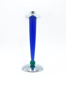Murano glass and steel candle holder