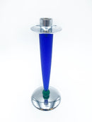 Murano glass and steel candle holder