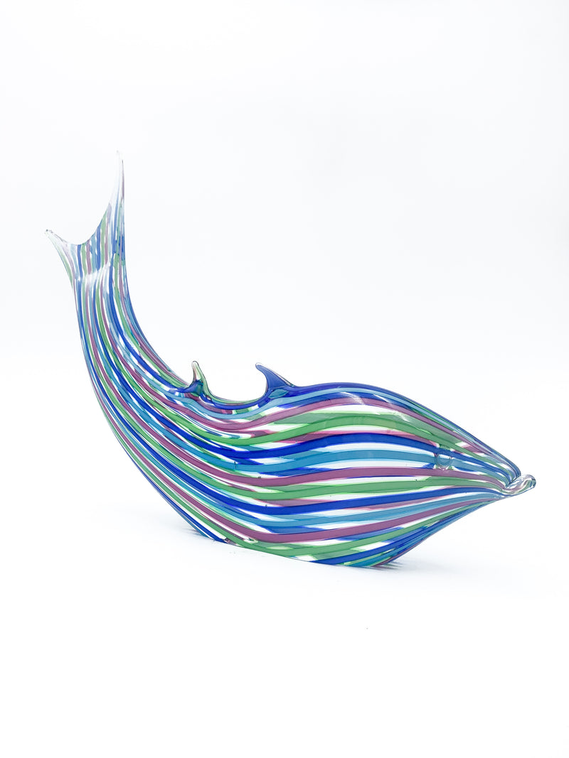 Striped Murano glass fish from the 1960s