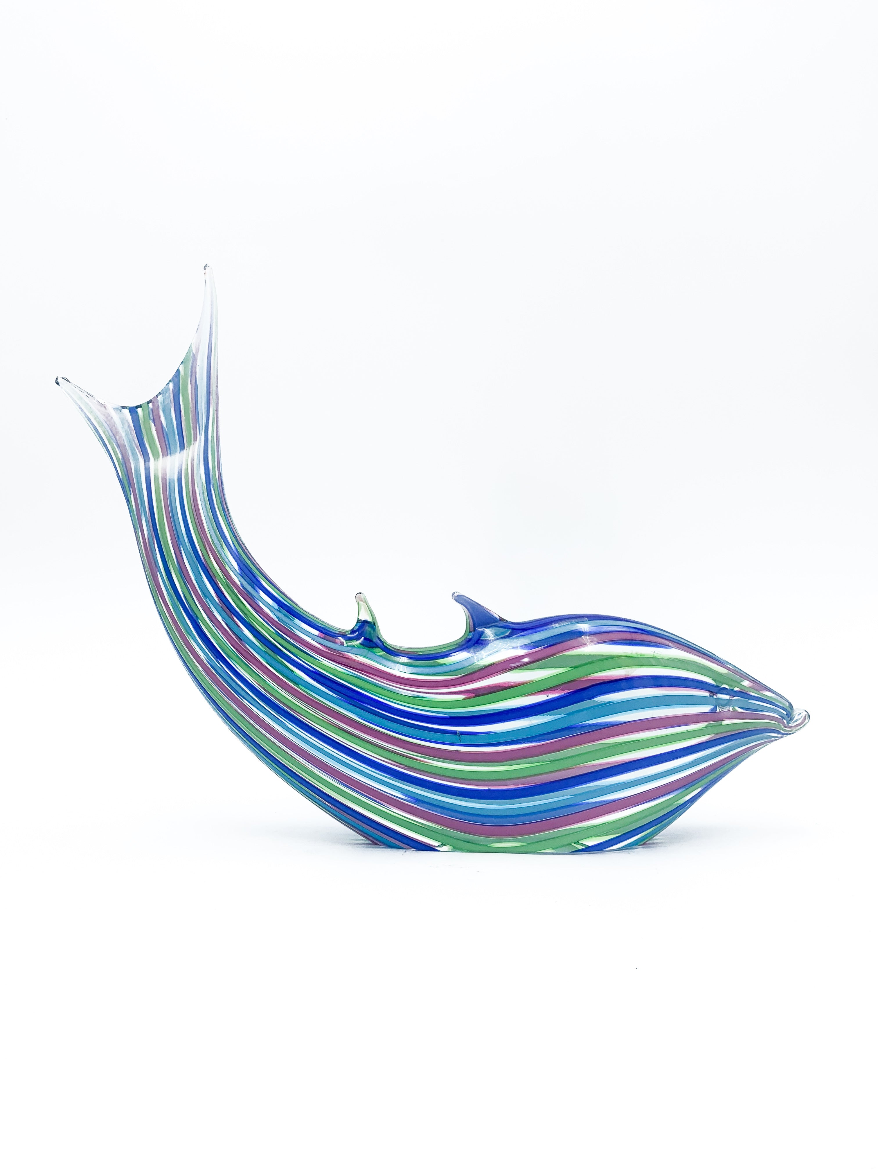 Striped Murano glass fish from the 1960s