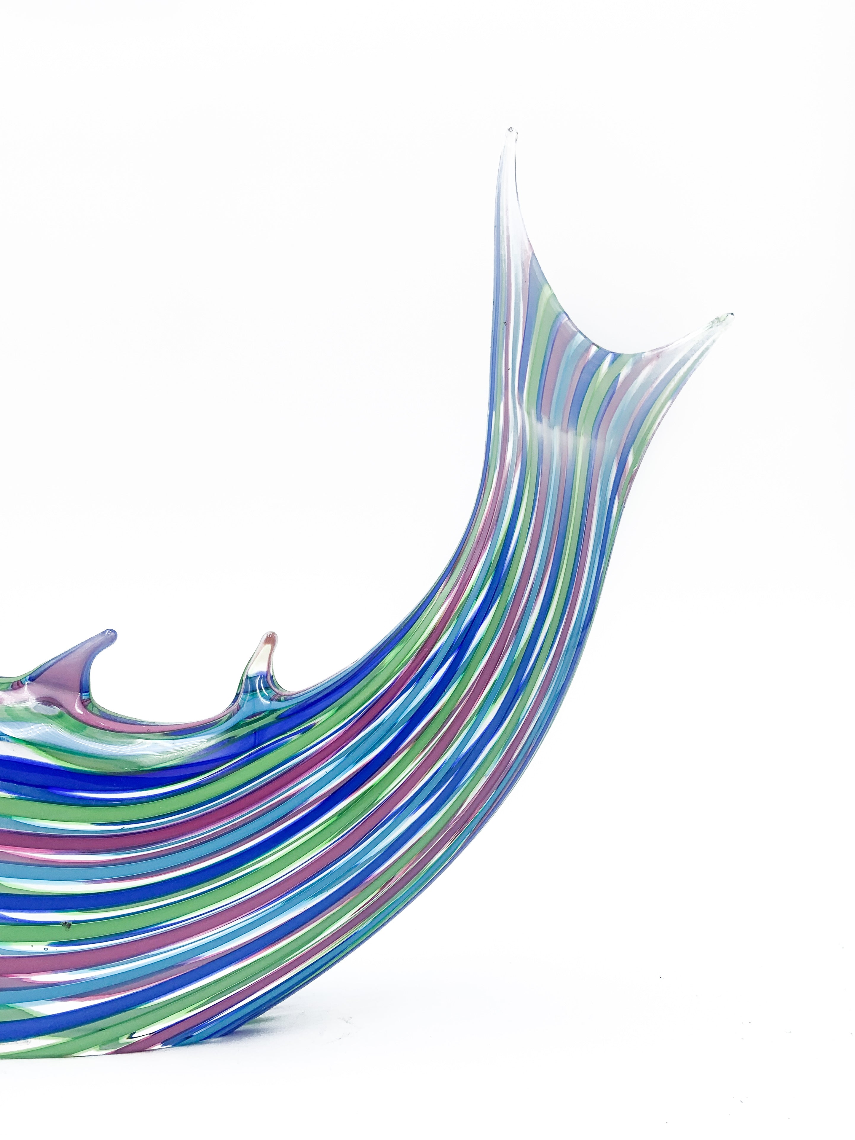 Striped Murano glass fish from the 1960s