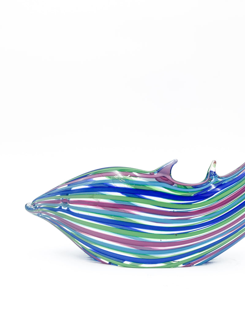 Striped Murano glass fish from the 1960s