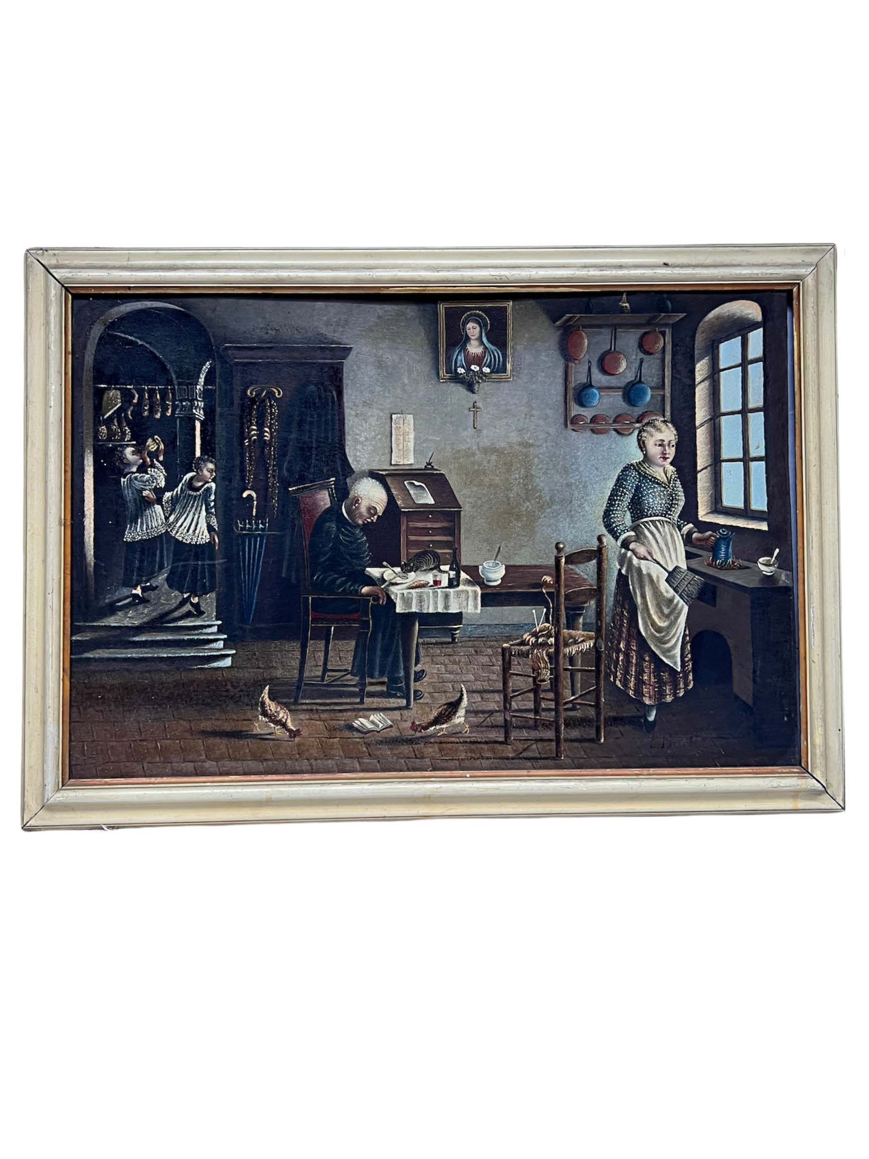 Dipinto "Peccati di Gola" di E. Benelli del 1944