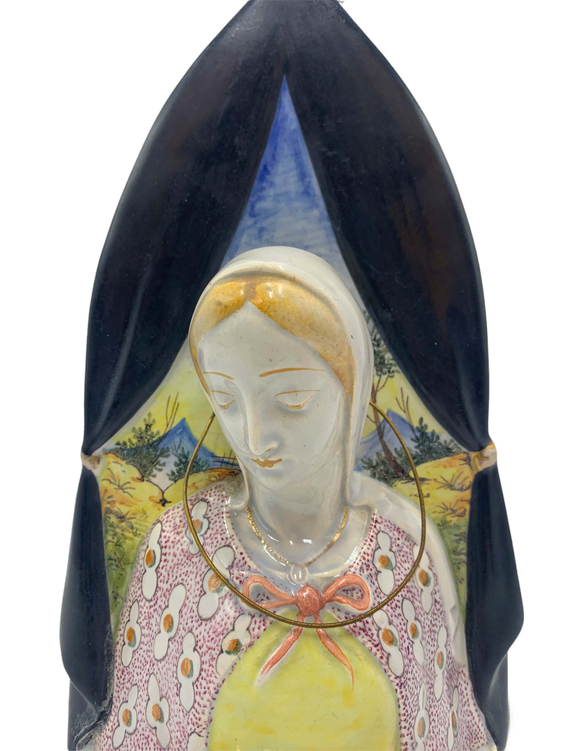 Scultura di Madonna in Ceramica di Colonnata Anni 50