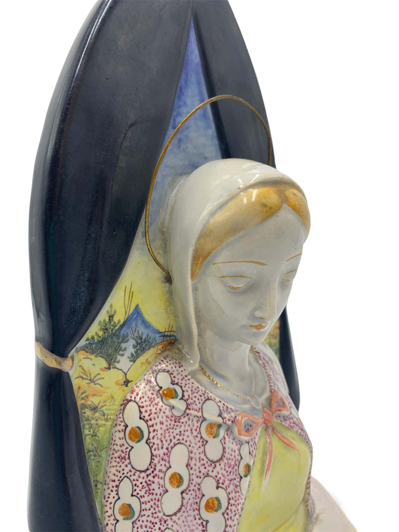 Sculpture of Madonna in Ceramic of Colonnata Years 50