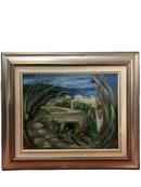 Dipinto Olio su Tela di Paesaggio di Lamberto Lamberti Anni 50