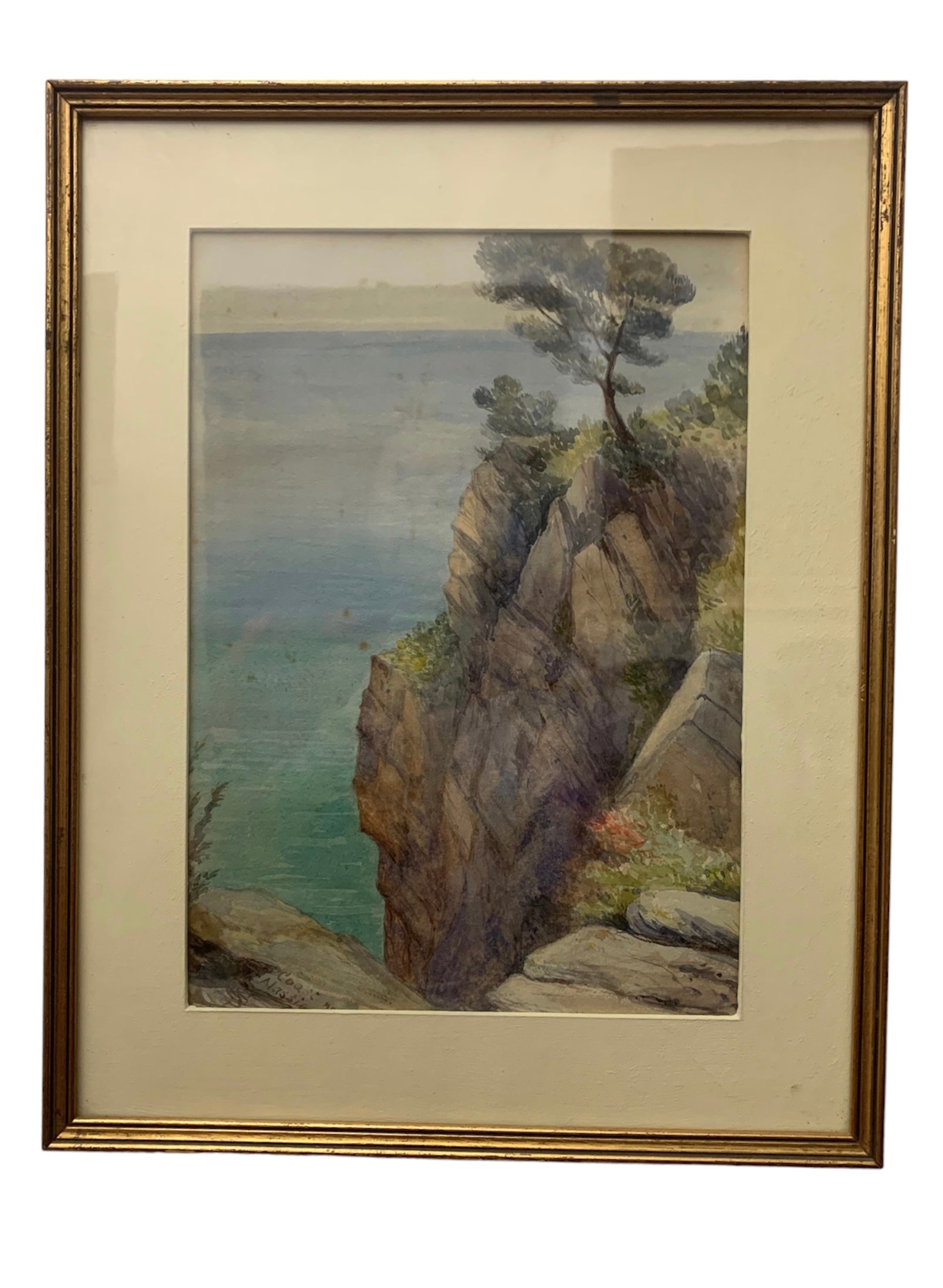 Watercolor painting of Costa Marittima from the 1800s