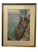 Dipinto in Acquerello di Costa Marittima del 1800