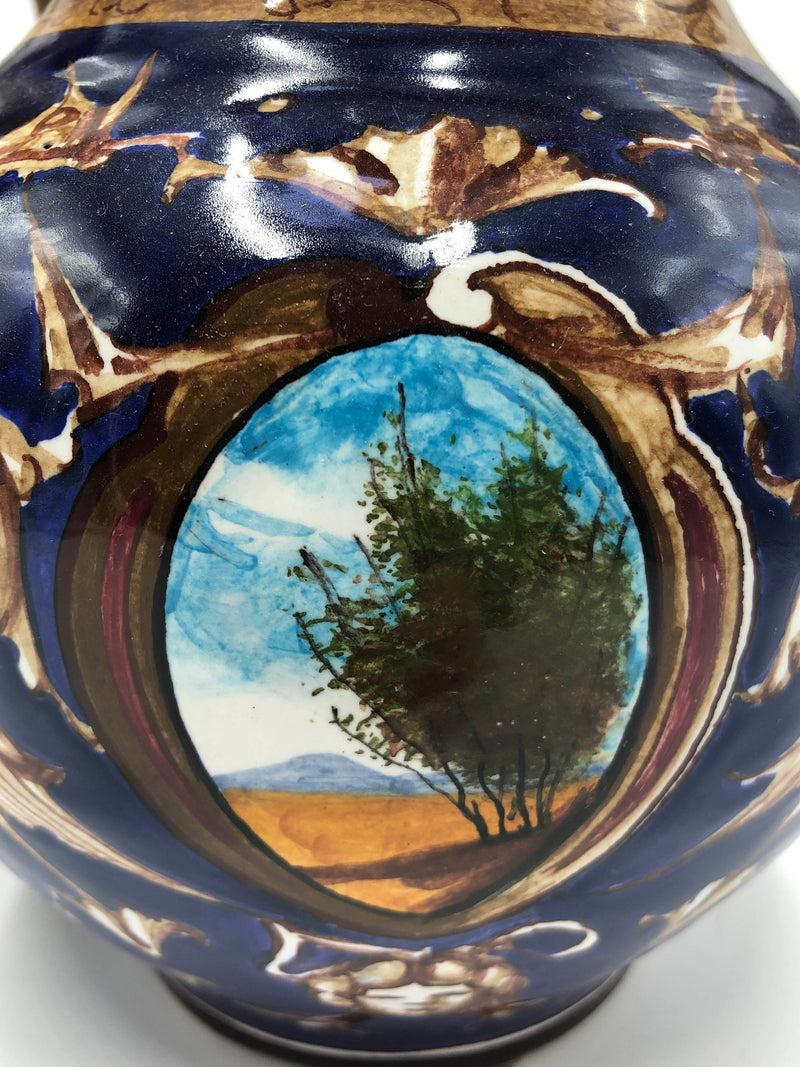 Pair of hand painted ceramic vases from Sesto Fiorentino