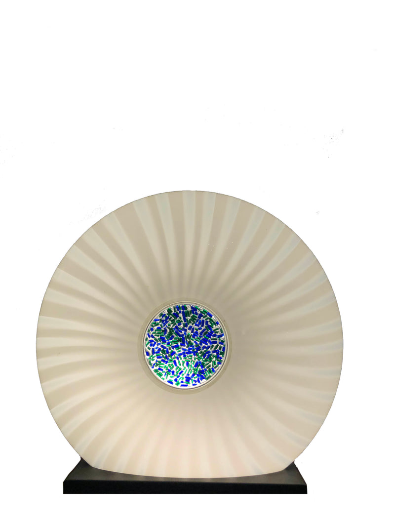 Murano glass shell lamp with murrine from the 1980s